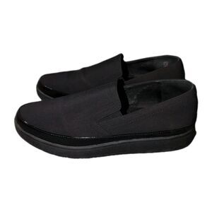 Donald J Pliner Crepe Ankle Loafers Women's Sz 8.5 M Black Meg Slip-On Shoes